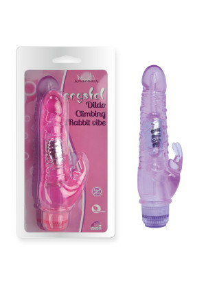 Вибратор Crystal Dildo Climbing Rabbit Vibe фиолетовый 21,5 см Д83053фиол