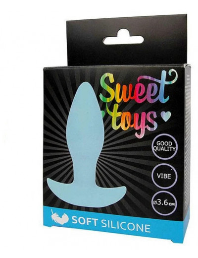 Анальная втулка Sweet Toys с вибрацией голубая 8,5 см ST-40178-12