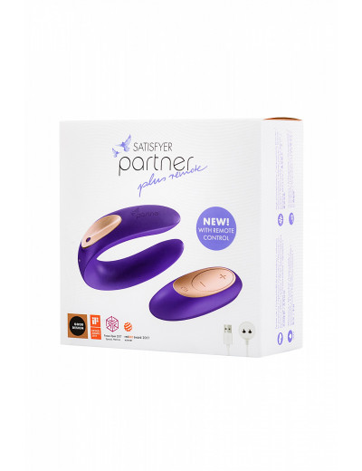 Многофункциональный стимулятор для пар Satisfyer Partner Toy Plus Remote фиолетовый Partner Plus R