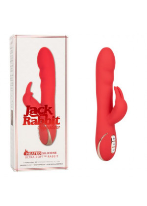 Вибромассажер кролик Heated Silicone Ultra Soft Rabb красный 21,5 см SE-0609-50-3