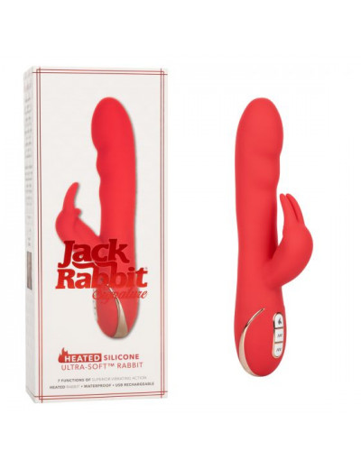 Вибромассажер кролик Heated Silicone Ultra Soft Rabb красный 21,5 см SE-0609-50-3