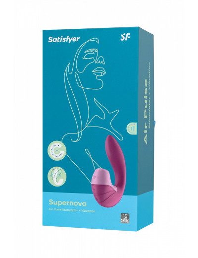 Вибратор Satisfyer Supernova с вакуум-волновым стимулятором красный 16,9 см 4009742RED