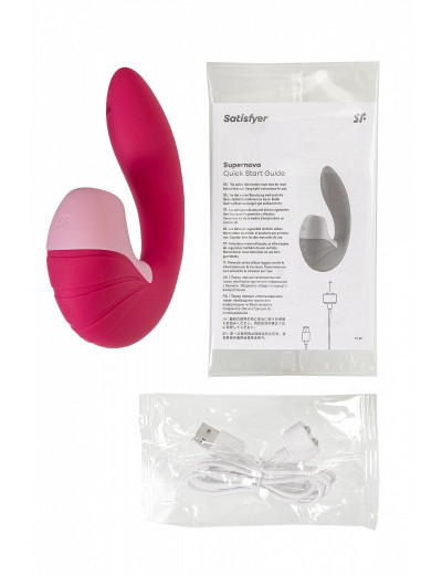 Вибратор Satisfyer Supernova с вакуум-волновым стимулятором красный 16,9 см 4009742RED