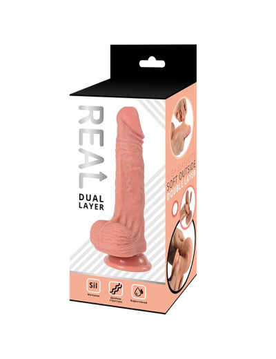 Реалистичный фаллоимитатор Real Dual Layer 15 см RDS10023