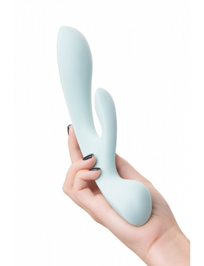 Нереалистичный вибратор Satisfyer Triple Oh голубой 24 см 4018225