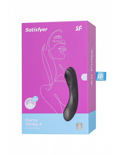 Вакуум-волновой бесконтактный стимулятор клитора Satisfyer Curvy Trinity 4 силикон чёрный J2018-250