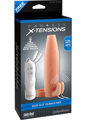 Вибронасадка Fantasy X-tensions Duo Clit Climax-Her телесная PD4122-21