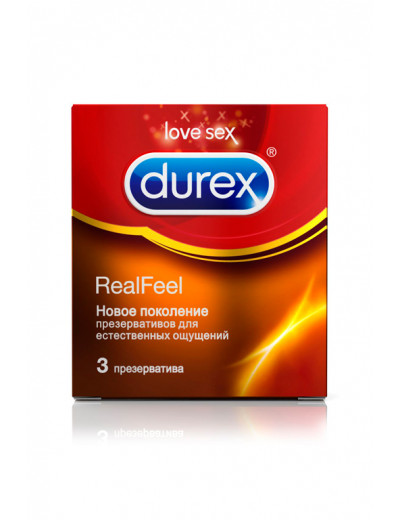 Презервативы Durex Real Feel максимально естественные ощущения 3 шт Durex 3 RealFeel