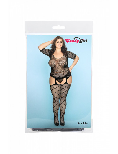 Костюм-сетка и стринги Candy Girl Kookie черные 2XL 843028-BLK-2XL