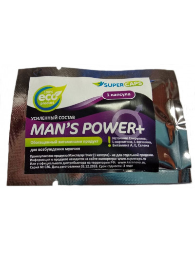 Возбуждающие капсулы Mans Power plus 1 шт 52/1