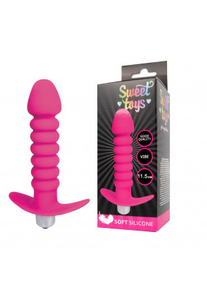 Анальная втулка с вибрацией Sweet Toys розовая 11,5 см ST-40170-16