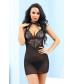 Комбинация и стринги Candy Girl Luscious черная XL 840062-BLK-XL