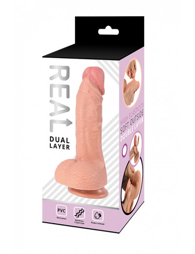 Реалистичный фаллоимитатор Real Dual Layer 16 см RPD10006