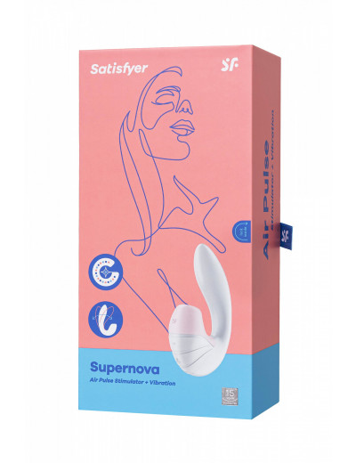 Вибратор Satisfyer Supernova с вакуум-волновым стимулятором белый 16,9 см J2018-173-2