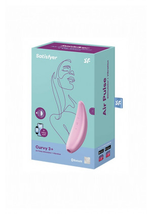 Вакуумно-волновой стимулятор Satisfyer Curvy 3+ с возможностью управления через приложение розовый J2018-107-2