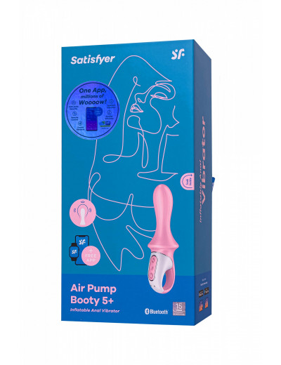 Анальный вибратор Satisfyer Air Pump Booty розовый 15 см J2018-265