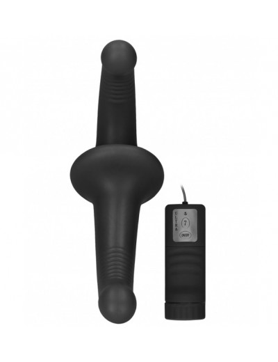 Безремневой страпон с вибрацией Vibrating Silicone Strapless Strapon  OU323BLK