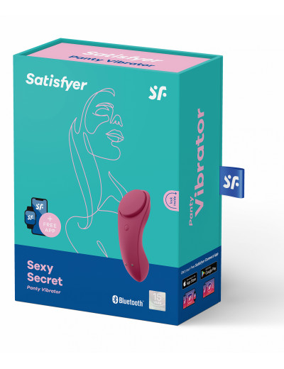 Бесшумный вибромассажер в трусики Satisfyer Sexy Secret 10 режимов красный  J2018-98