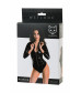 Боди Glossy Alessia из материала Wetlook на молнии черное L 955024-L