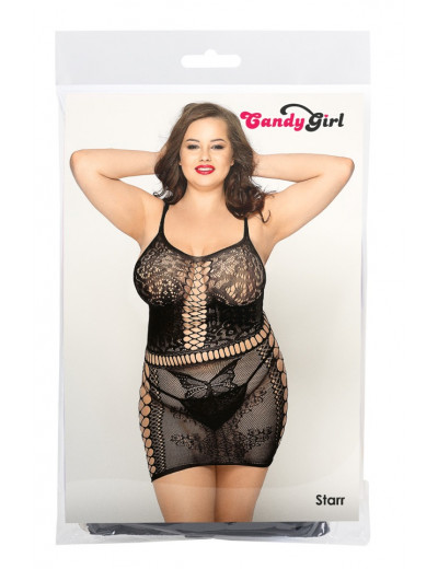 Платье-сетка и стринги Candy Girl Starr черные 2XL 844011-BLK-2XL