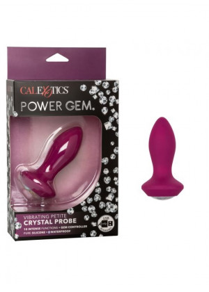 Анальная пробка с кристаллом и вибрацией Power Gem Vibrating Petite Cristal Probe фиолетовая 10,7 см SE-0385-17-3