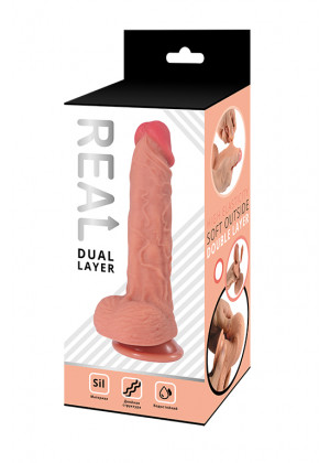 Реалистичный фаллоимитатор Real Dual Layer 17 см RDS10022