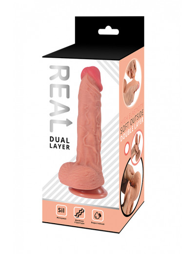 Реалистичный фаллоимитатор Real Dual Layer 17 см RDS10022