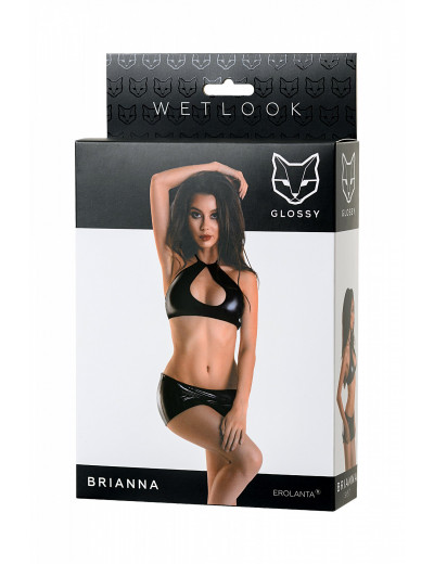 Комплект Glossy Brianna из материала Wetlook черный L 955027-L