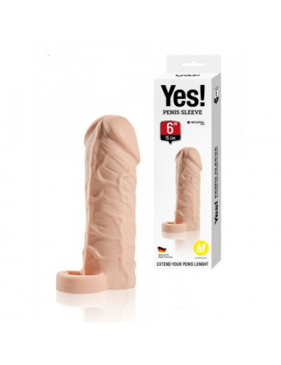 Насадка - удлинитель Sitabella Yes! penis sleeve 15 см Y-022M