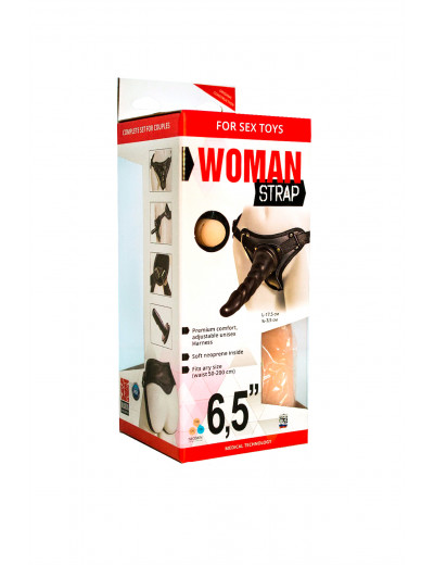 Страпон на трусиках LoveToy Woman Strap 6,5 с 3 насадками 17,5 см 830303