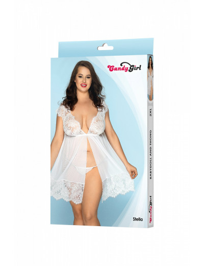 Комбинация и стринги Candy Girl Stella белые 2XL 840092-WHT-2XL