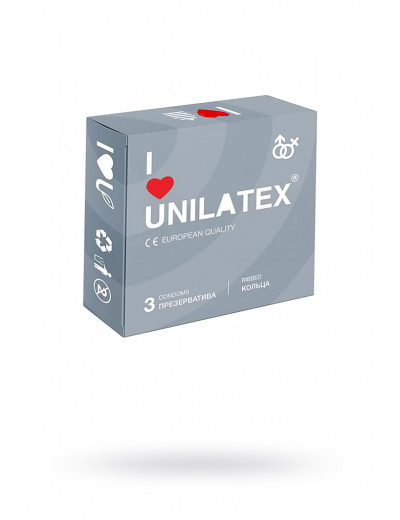 Презервативы Unilatex Ribbed ребристые №3 шт 3018