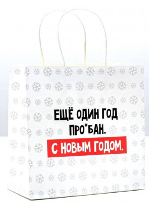 Пакет подарочный "Еще один год прошел. С новым годом" 22х22х11 см 4865436