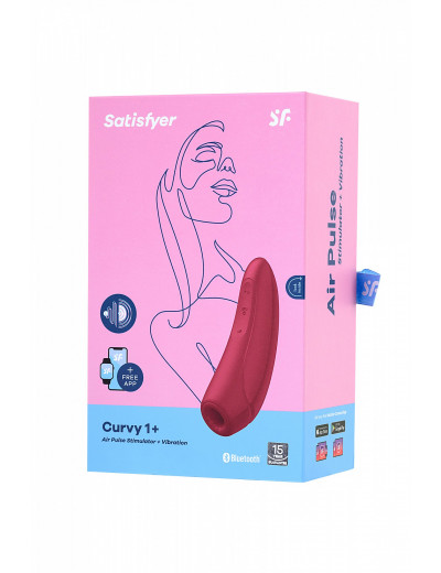 Вакуумно-волновой стимулятор Satisfyer Curvy 1+ с возможностью управления через приложение красный J2018-80-3