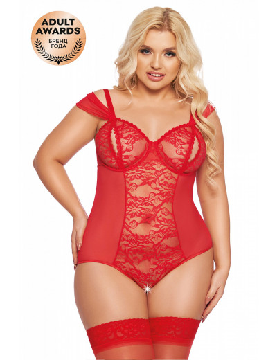 Боди SoftLine Collection Dora красный XXXL 1901310