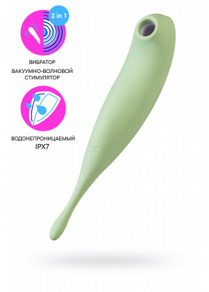 Вакуум-волновой бесконтактный стимулятор клитора Satisfyer Twirling Pro зеленый J2018-305-2