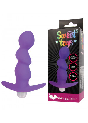 Анальная втулка с вибрацией Sweet Toys фиолетовая 9,5 см ST-40186-5