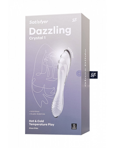 Двусторонний фаллоимитатор Satisfyer Dazzling Crystal прозрачный 18,5 см 4045658