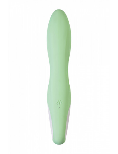 Нереалистичный вибратор Satisfyer Air Pump Bunny зеленый 15 см J2018-257