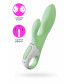 Нереалистичный вибратор Satisfyer Air Pump Bunny зеленый 15 см J2018-257