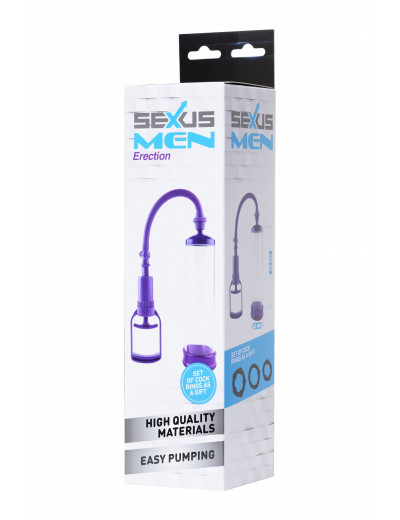 Вакуумная помпа Sexus Men фиолетовая 22 см 709004-4