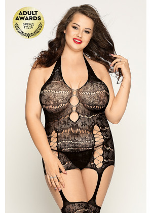 Костюм-сетка и стринги Candy Girl Kandy черные 2XL 843026-BLK-2XL