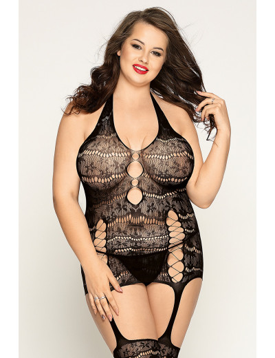 Костюм-сетка и стринги Candy Girl Kandy черные 2XL 843026-BLK-2XL