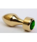 Анальная втулка с кристаллом Gold Butt Plug Green 7,8 см Д710085