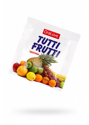 Съедобная гель-смазка Tutti-Frutti со вкусом экзотических фруктов 4 г  30006