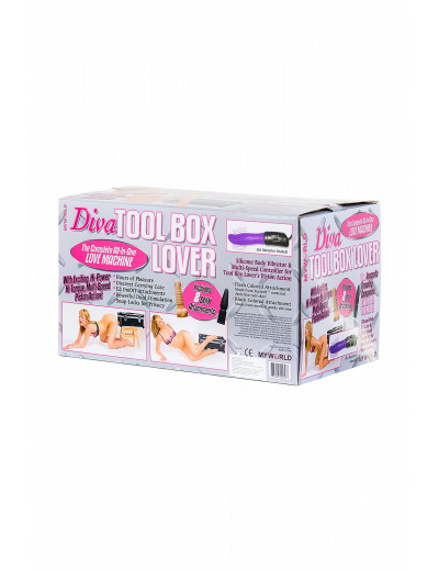 Секс-чемодан Diva Tool Box с двумя сменными насадками черный 41 см 904243