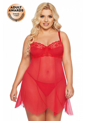 Ночная сорочка и стринги SoftLine Carla красная XXXL 1895310