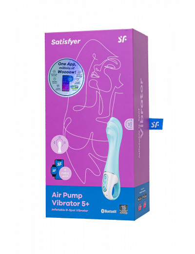 Нереалистичный вибратор Satisfyer Air Pump Vibrator 5 голубой J2018-252