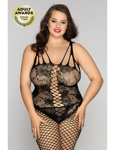 Костюм-сетка и стринги Candy Girl Kasandrah черные 2XL 843027-BLK-2XL