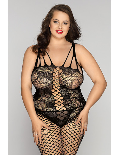 Костюм-сетка и стринги Candy Girl Kasandrah черные 2XL 843027-BLK-2XL